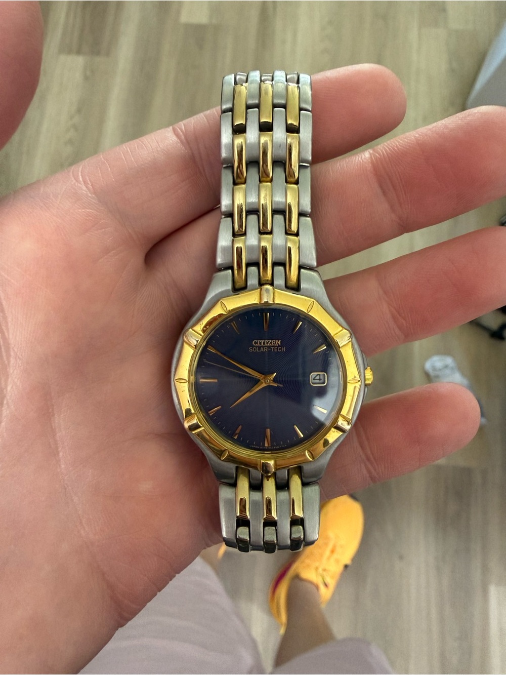Citizen Two-Tone Gold & Silver Bracelet Blue Dial Men's Watch (solar tech)